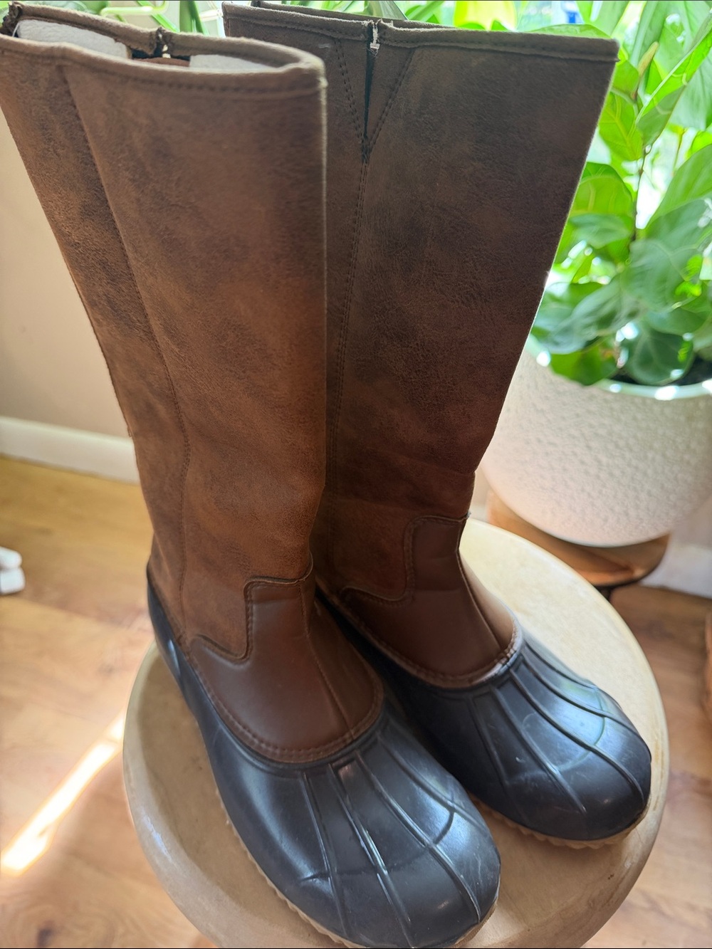 London Fog Men's Two-Tone Brown Waterproof Boot